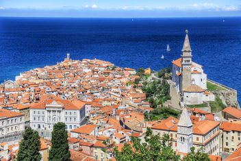 Piran, Adriatic Sea, Slovenia bird's-eye view, - бесплатный image #186813